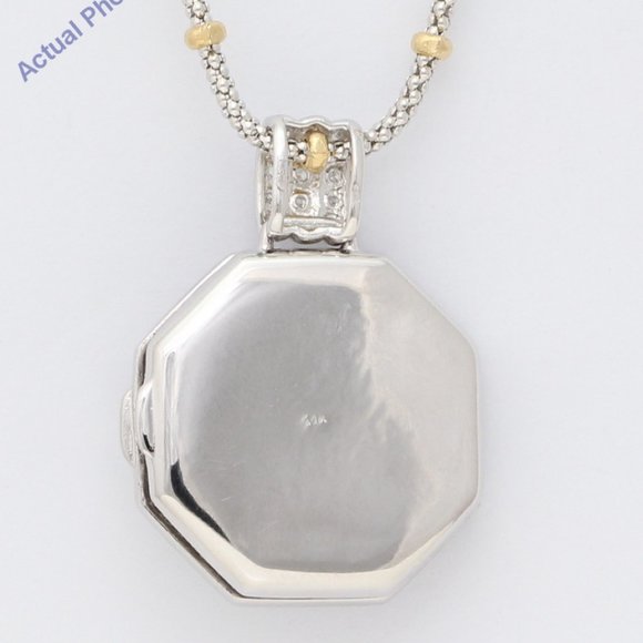 2 Tone Gold Diamond Locket Pendant 0.4 Ct G H Si2 C22000097 - Picture 4 of 4